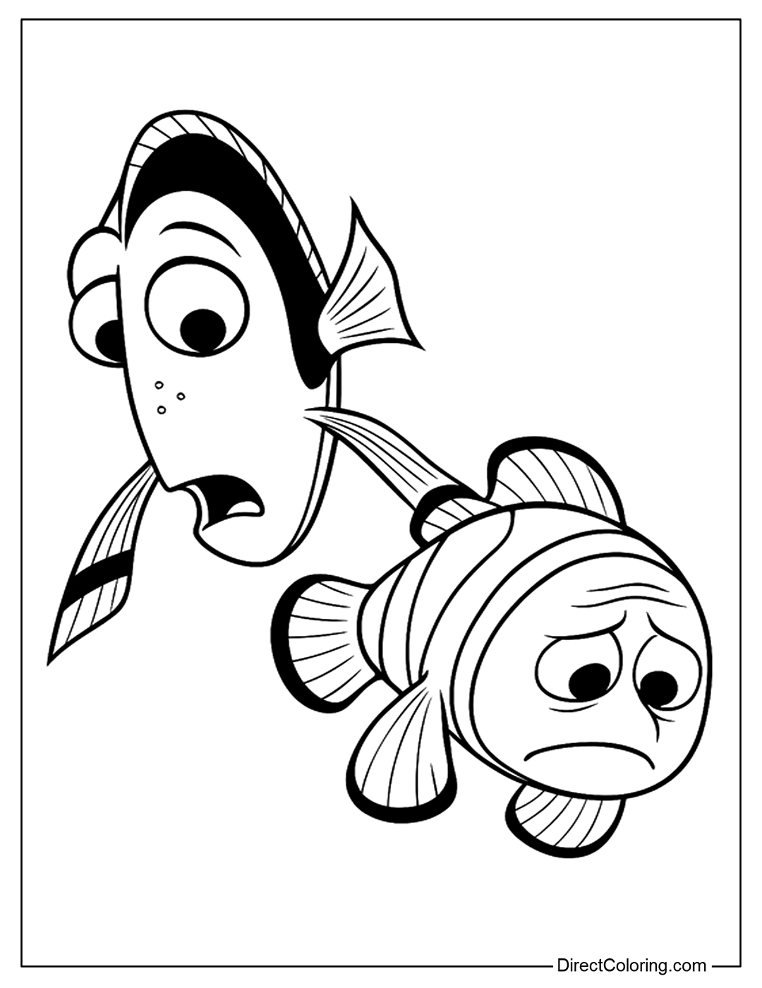 Free Finding Dory Coloring Page Dory and Nemo